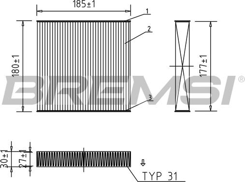 Bremsi FC0427 - Φίλτρο, αέρας εσωτερικού χώρου asparts.gr