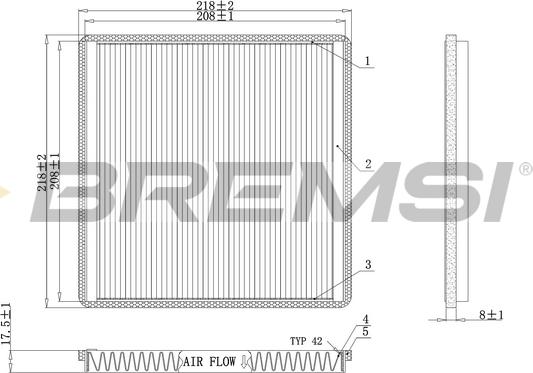Bremsi FC0500 - Φίλτρο, αέρας εσωτερικού χώρου asparts.gr