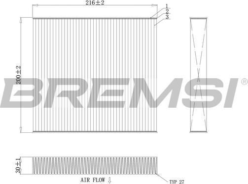 Bremsi FC0855C - Φίλτρο, αέρας εσωτερικού χώρου asparts.gr