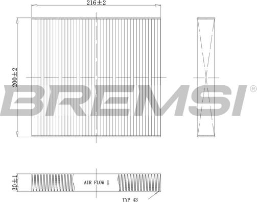 Bremsi FC1341 - Φίλτρο, αέρας εσωτερικού χώρου asparts.gr