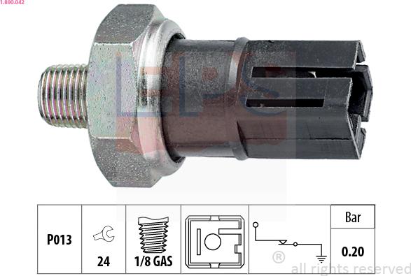 EPS 1800042 - Αισθητήρας, πίεση λαδιού asparts.gr