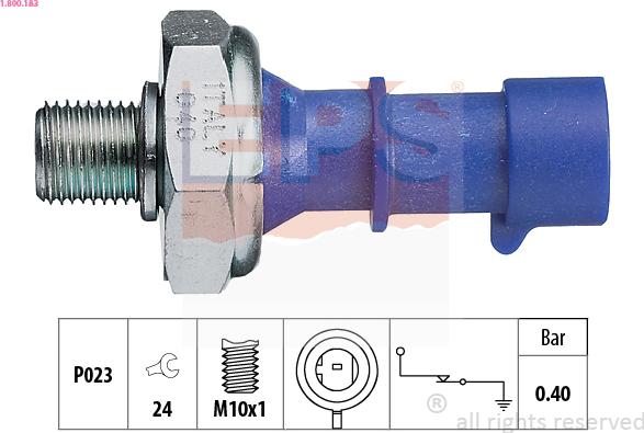 EPS 1800183 - Αισθητήρας, πίεση λαδιού asparts.gr