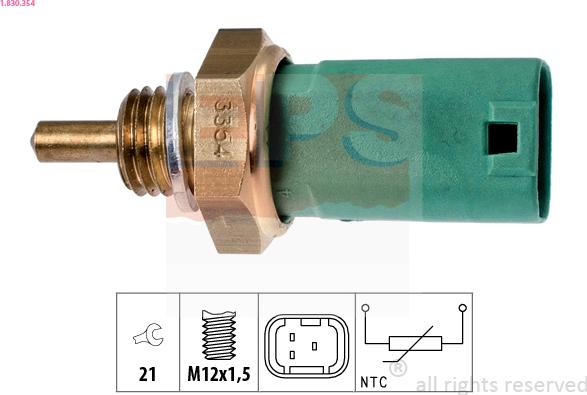 EPS 1.830.354 - Αισθητήρας, θερμοκρ. ψυκτικού υγρού asparts.gr