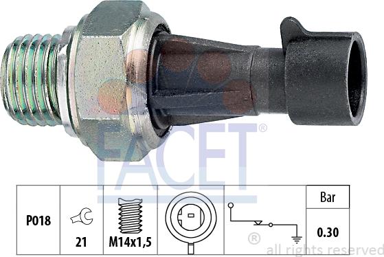 FACET 7.0096 - Αισθητήρας, πίεση λαδιού asparts.gr