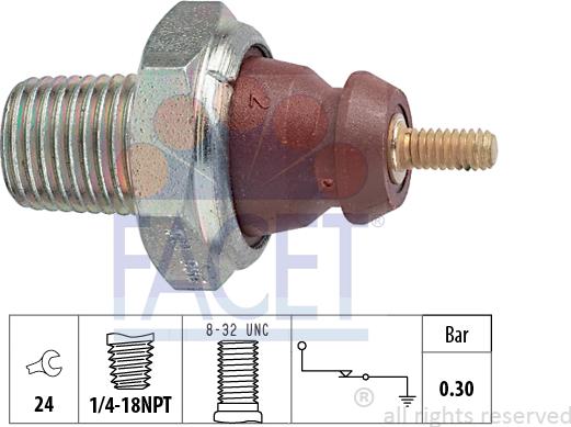 FACET 7.0011 - Αισθητήρας, πίεση λαδιού asparts.gr
