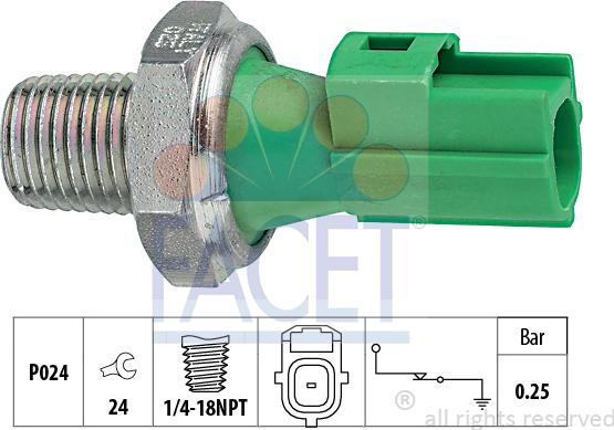 FACET 7.0146 - Αισθητήρας, πίεση λαδιού asparts.gr
