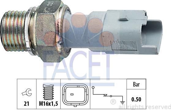FACET 7.0130 - Αισθητήρας, πίεση λαδιού asparts.gr