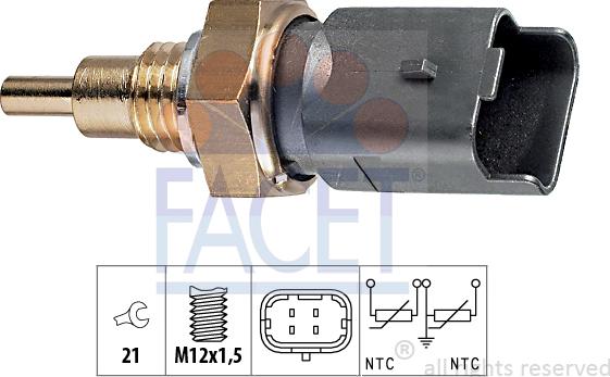 FACET 7.3286 - Αισθητήρας, θερμοκρ. ψυκτικού υγρού asparts.gr