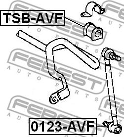 Febest 0123-AVF - Ράβδος / στήριγμα, ράβδος στρέψης asparts.gr