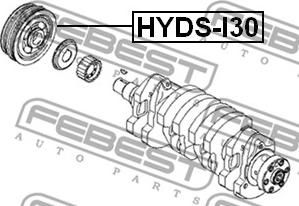Febest HYDS-I30 - Τροχαλία ιμάντα, στροφαλοφόρος άξονας asparts.gr
