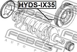 Febest HYDS-IX35 - Τροχαλία ιμάντα, στροφαλοφόρος άξονας asparts.gr