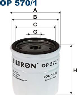 Filtron OP570/1 - Φίλτρο λαδιού asparts.gr
