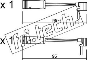 Fri.Tech. SU.159K - Προειδοπ. επαφή, φθορά υλικού τριβής των φρένων asparts.gr