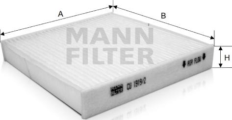 Mann-Filter CU 1919/2 - Φίλτρο, αέρας εσωτερικού χώρου asparts.gr