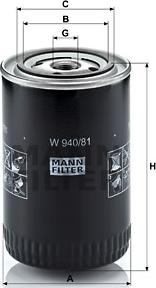 Mann-Filter W 940/81 - Φίλτρο λαδιού asparts.gr