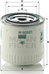 Mann-Filter W 920/21 - Φίλτρο λαδιού asparts.gr