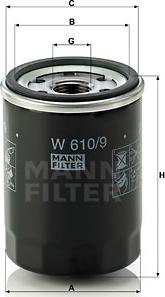 Mann-Filter W 610/9 - Φίλτρο λαδιού asparts.gr