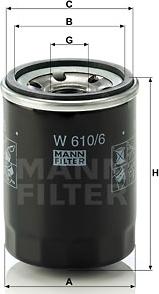 Mann-Filter W 610/6 - Φίλτρο λαδιού asparts.gr