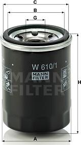 Mann-Filter W 610/1 - Φίλτρο λαδιού asparts.gr