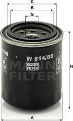 Mann-Filter W 814/80 - Φίλτρο λαδιού asparts.gr