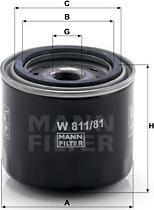 Mann-Filter W 811/81 - Φίλτρο λαδιού asparts.gr