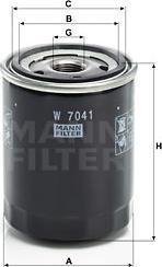 Mann-Filter W 7041 - Φίλτρο λαδιού asparts.gr