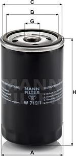 Mann-Filter W 719/1 - Φίλτρο λαδιού asparts.gr