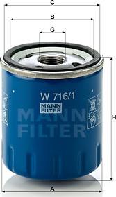 Mann-Filter W 716/1 - Φίλτρο λαδιού asparts.gr
