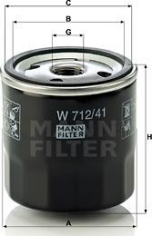 Mann-Filter W 712/41 - Φίλτρο λαδιού asparts.gr