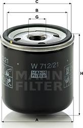 Mann-Filter W 712/21 - Φίλτρο λαδιού asparts.gr
