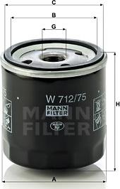 Mann-Filter W 712/75 - Φίλτρο λαδιού asparts.gr