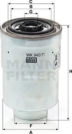 Mann-Filter WK-940/11X - Φίλτρο καυσίμου asparts.gr