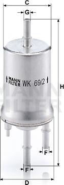 Mann-Filter WK-69/2 - Φίλτρο καυσίμου asparts.gr