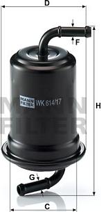 Mann-Filter WK 614/17 - Φίλτρο καυσίμου asparts.gr