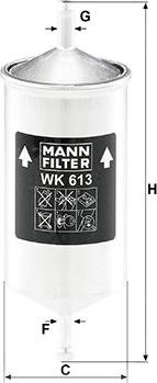 Mann-Filter WK 613 - Φίλτρο καυσίμου asparts.gr