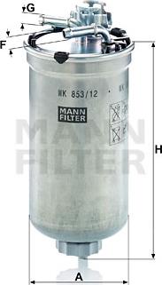 Mann-Filter WK-853/12 - Φίλτρο καυσίμου asparts.gr