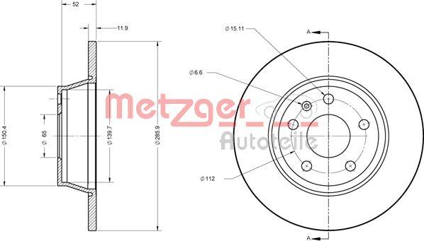 Metzger 6110574 - Δισκόπλακα asparts.gr