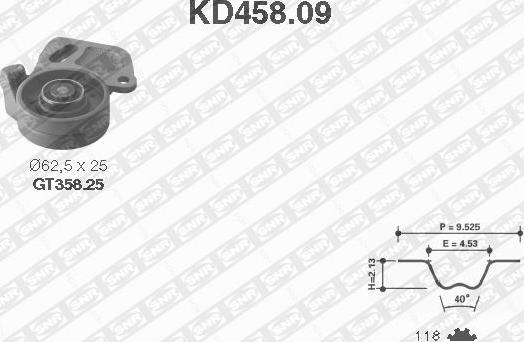 SNR KD458.09 - Σετ οδοντωτού ιμάντα asparts.gr