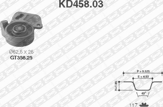 SNR KD458.03 - Σετ οδοντωτού ιμάντα asparts.gr