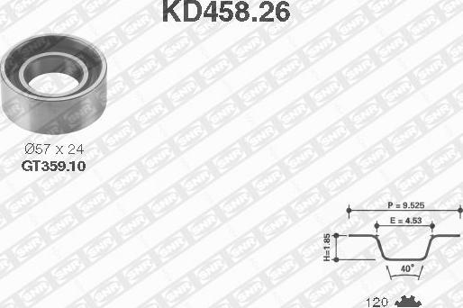 SNR KD458.26 - Σετ οδοντωτού ιμάντα asparts.gr