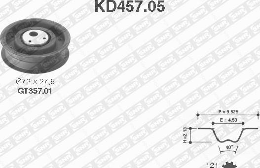 SNR KD457.05 - Σετ οδοντωτού ιμάντα asparts.gr