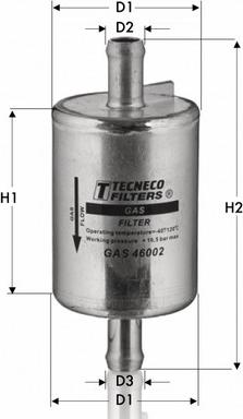 Tecneco Filters GAS46002 - Φίλτρο καυσίμου asparts.gr